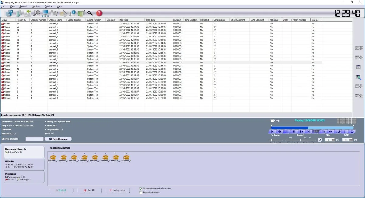 Registrophone recording interface