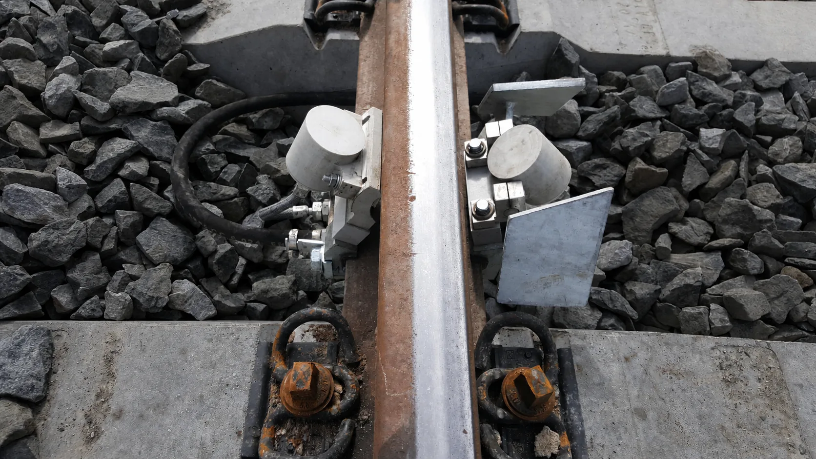 UTD train-wheel detector installed on a rail